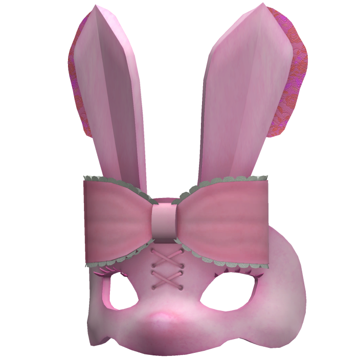 Bunny Rabbit Bow Masquerade Mask Pink/White