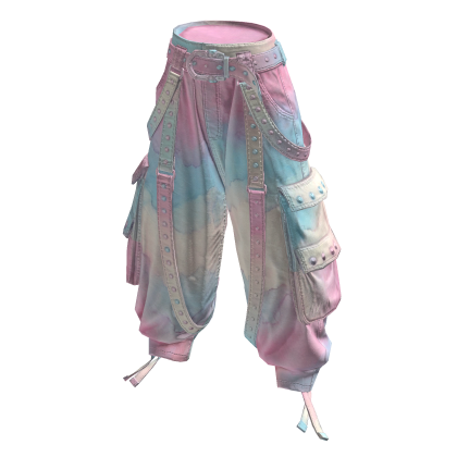 Y2K Cargo Pants - Marshmallow Candyfloss