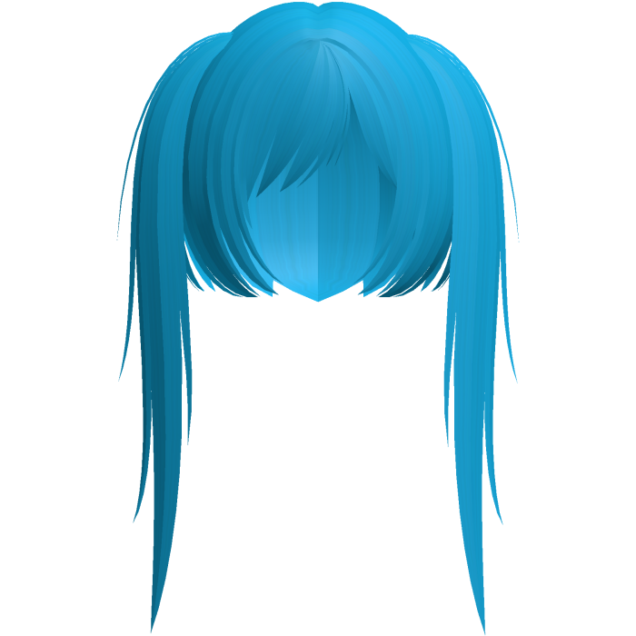 cute moe emo scene pigtails cyan