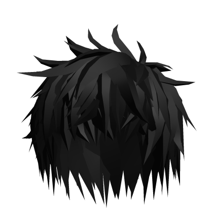 Messy Anime Boy Emo Hair (Black) Roblox item