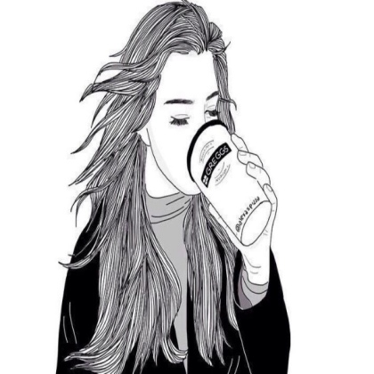 Black and White Girl Sketch 3 Roblox decal