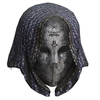 White Rune Assassin Hood Mask (blue) Roblox item