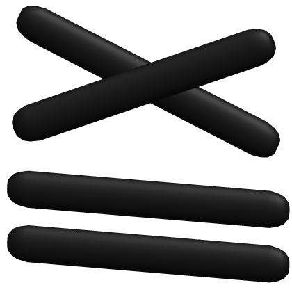 ꒰♡꒱ black XII cross line anime hair clips Roblox item