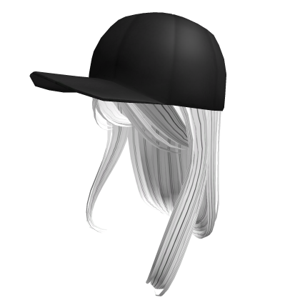 K-Pop Girl White Hair with Black Cap Roblox item
