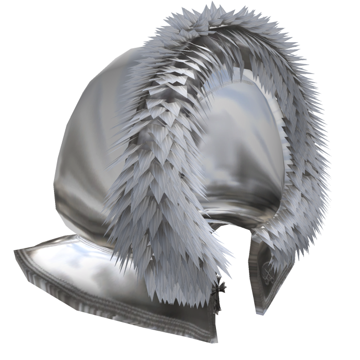 Silver Metallic Winter Chrome Details Fur Hood