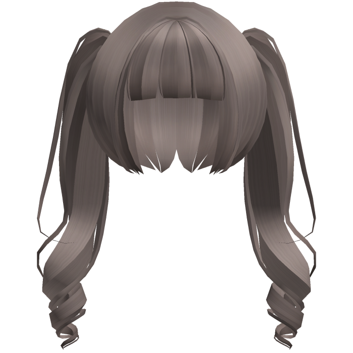 moe neat jirai curly ponytails w bangs ash brown