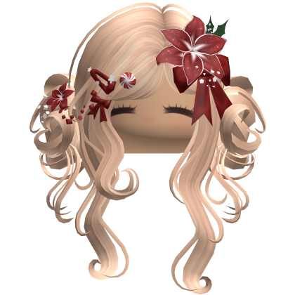 ♡ Christmas Flowery Twin Buns (Blonde)