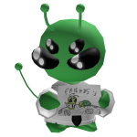 jeremy the silly alien holding an awesome drawing