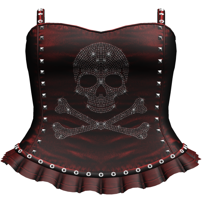 Emo Red Rhinestone Skull Dress