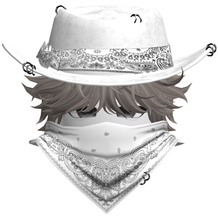 Gothic Cowboy Bandit w/ Neckscarf & Cowboy Hat