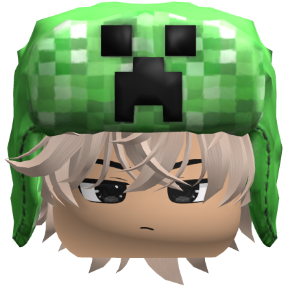 Green Creepy Monster Ushanka Hat Boy Head and Hair