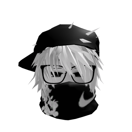 Máscara pretas de cabelo branco do Dashi Roblox item