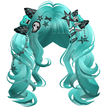 ♡ Scene Fluffy Gyaru Pigtails (Teal)