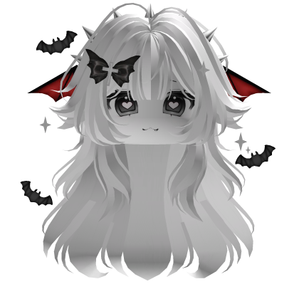 Fluffy Vampire Anime Hair w/Face (White) Roblox item