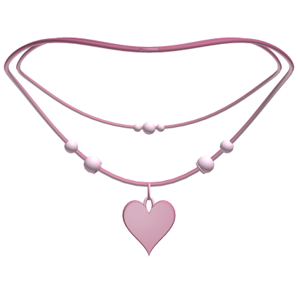 cute layered heart necklace pink
