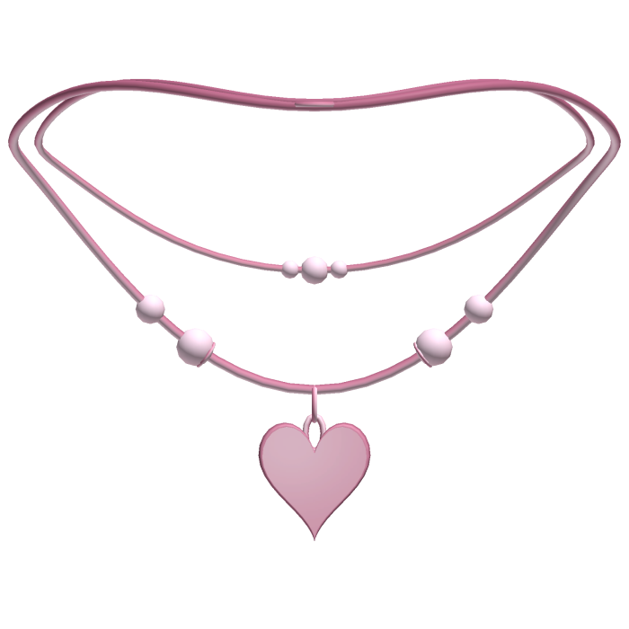 cute layered heart necklace pink