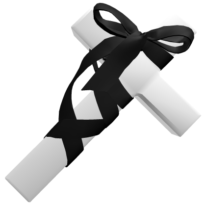 Halloween Back Body White Cross with Black Ribbon Roblox item