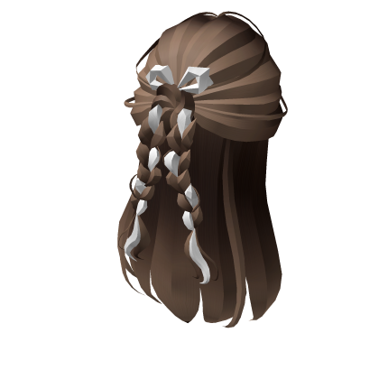 Waterfall Hair W/Half Braided Ponytail and Bow Roblox item