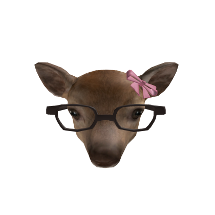 Nerdy Fawn Deer Mask w/ Glasses and Ribbon Bow