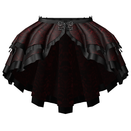 gothic layered lace long skirt 3.0 red & black