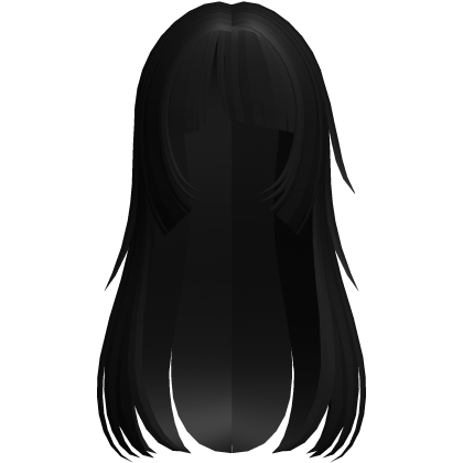 long wispy vampire straight hair in black Roblox item