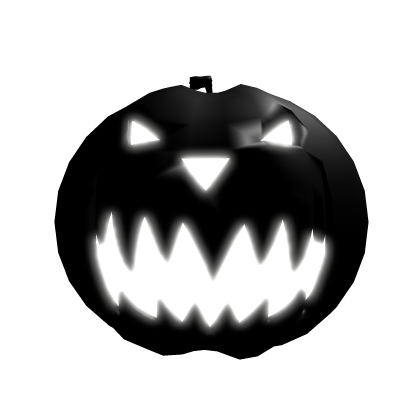 Glowing Scary Black Pumpkin Head
