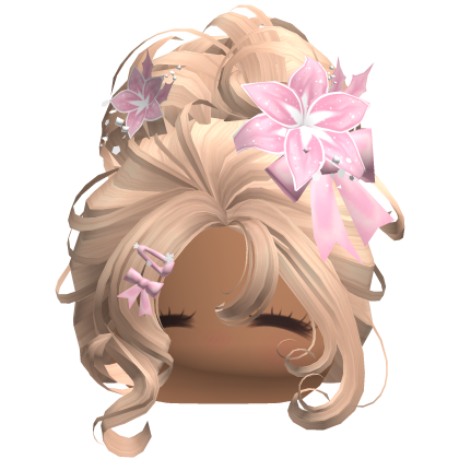 ♡ Christmas Flowery Bun Updo (Blonde)