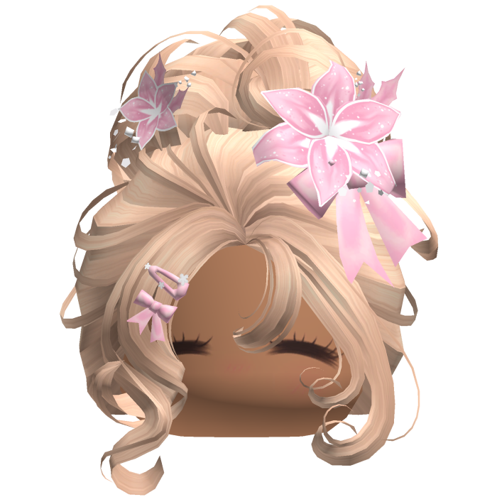 ♡ Christmas Flowery Bun Updo (Blonde)