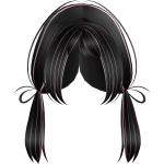  ᜊ ꒰ cute wispy anime pigtails in black and pink