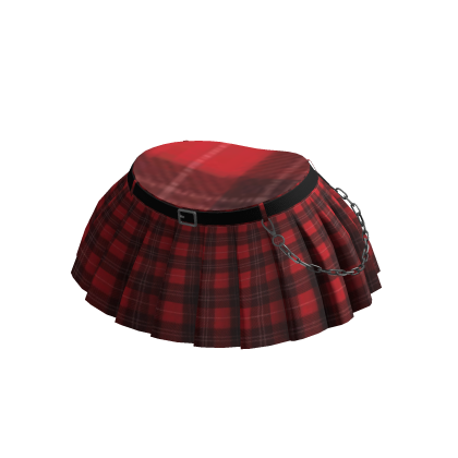 Red Plaid Pleated Mini Skirt + belt thumbnail