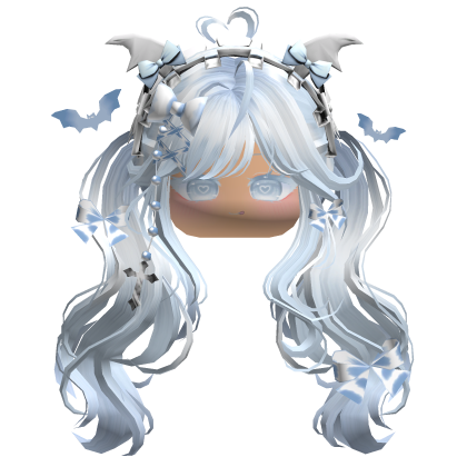 Goth Wavy Pigtails w/Headband (Light Blue)