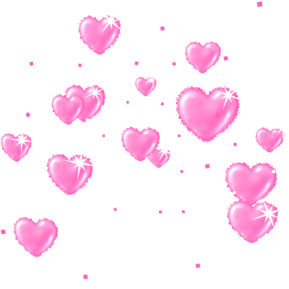 Y2K Glowing Airbrushed Hearts Confetti Pink