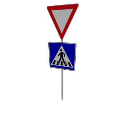 croatian  sign  road   with   crosswalk  sign  