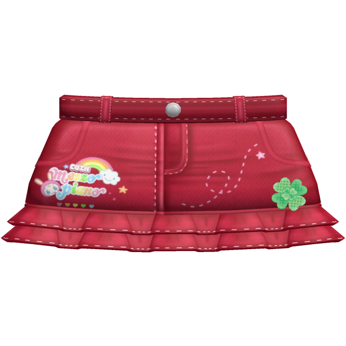 ♡ ꒰ clover mezzo red denim stitch skirt ꒱ ♡ 