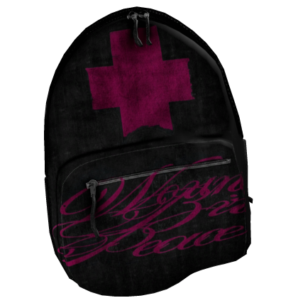 Pink Cross Denim Backpack