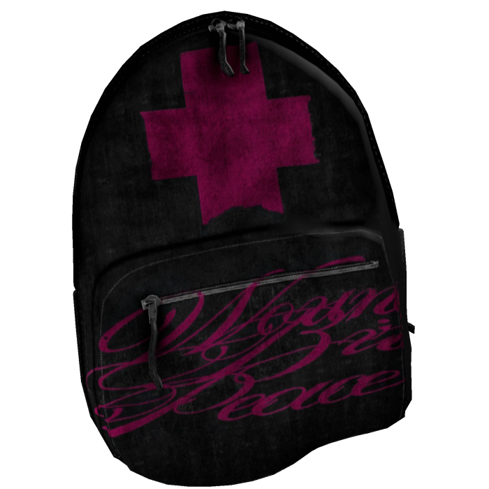 Pink Cross Denim Backpack