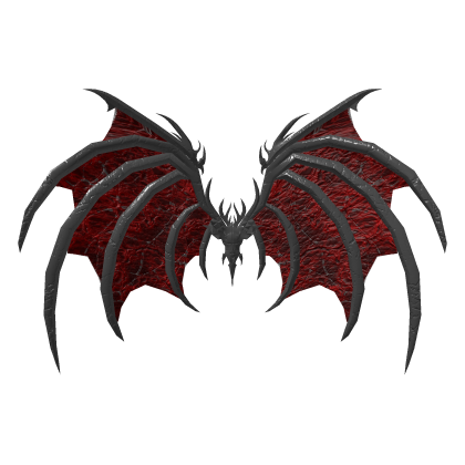 Crimson Bat Wings - Gray & Red