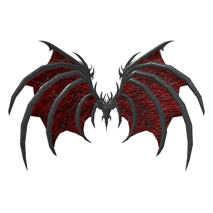 Crimson Bat Wings - Gray & Red