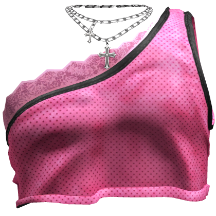 Baddie Top with Necklace Bundle - Pink 3.0 Roblox item