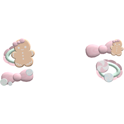 . ‿ ♡ sweet candy and gingerbread man hair clips