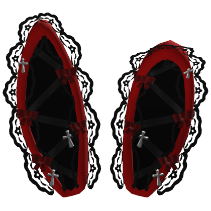 🎀 Gothic Cross Lace Bunny Ears Bows Red Black