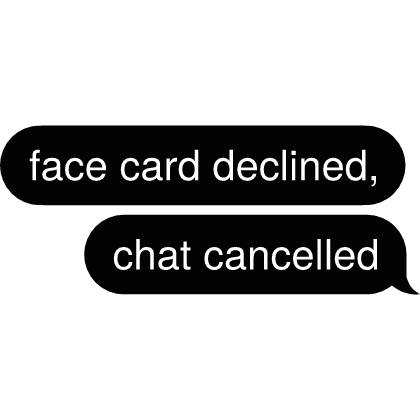 face card declined, chat cancelled Text Roblox item