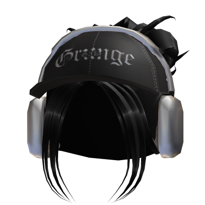 Y2K Hair Hat Combo | Black Roblox item