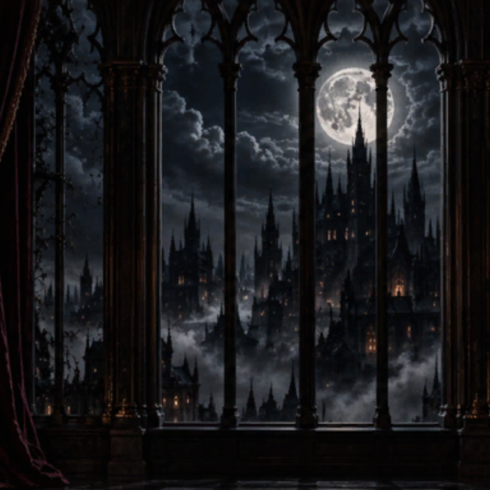 Gothic Castle Moon Dark Vampire Room Background