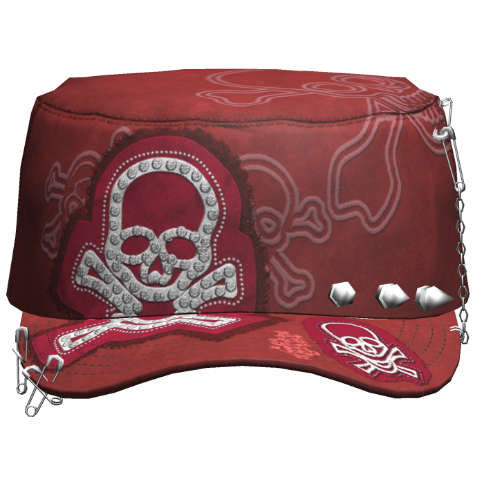 Grunge Punk Skull Cap Red