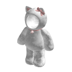 🍀Cute Cat Plushie Onesie (White/Pink)