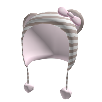  ♡ : fluffy striped winter hood (tan ver) Roblox item