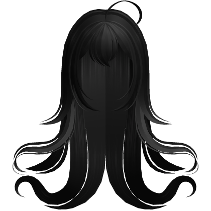 kawaii swirly ghost hair in black Roblox item