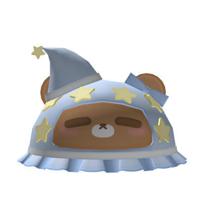 blue brown nightbear hat