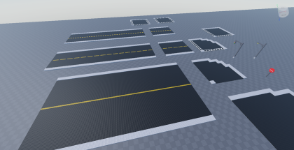 Low Poly Stud Stylized Road Asset Pack preview 4